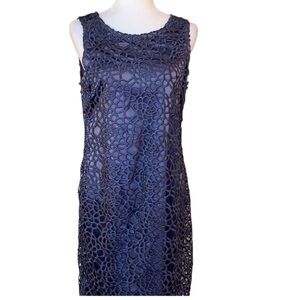 Banana republic embroidery lace mini dress blueg gray size 8